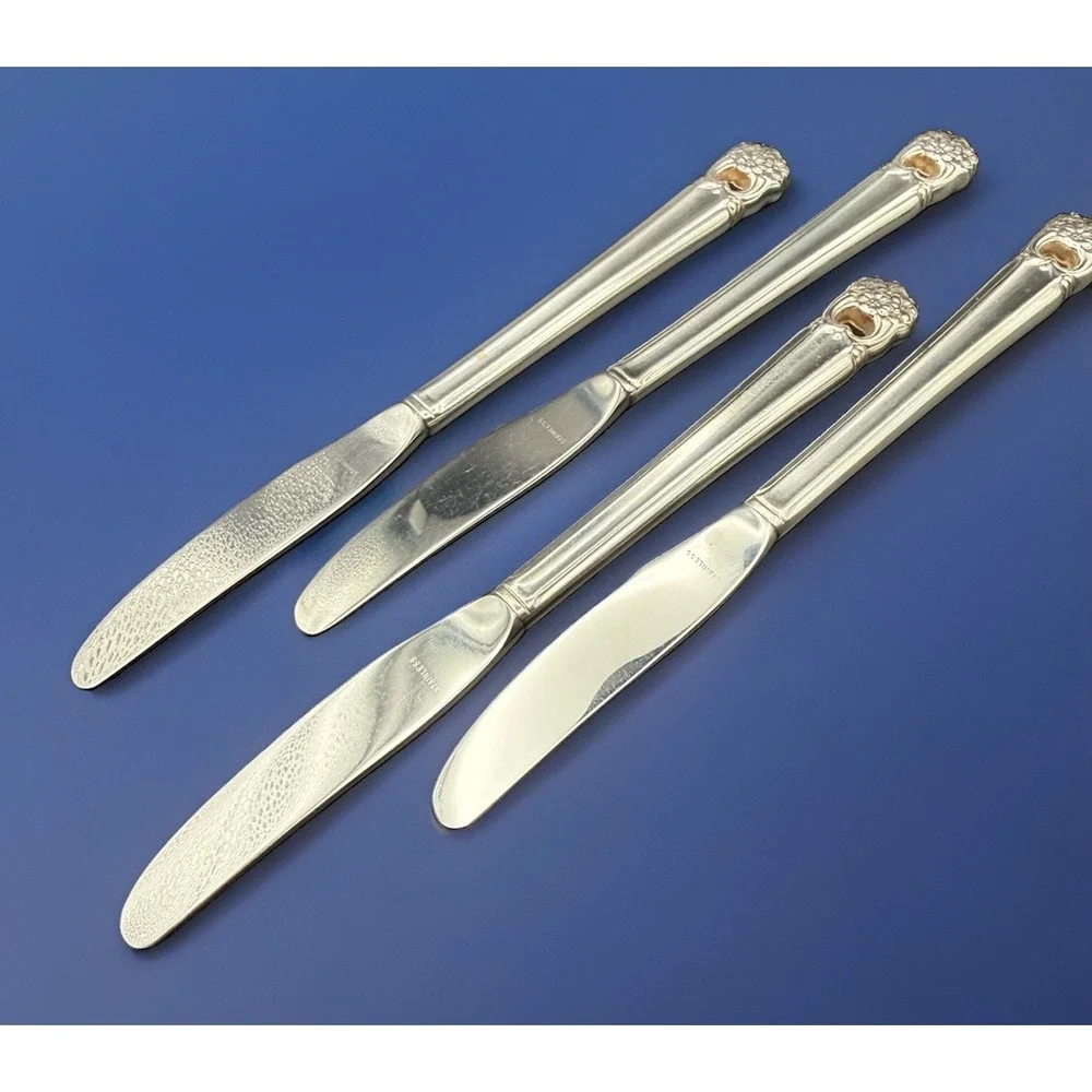 VTG 1847 Rogers Bros ETERNALLY YOURS Grille Luncheon Knife Set of 4 8.5